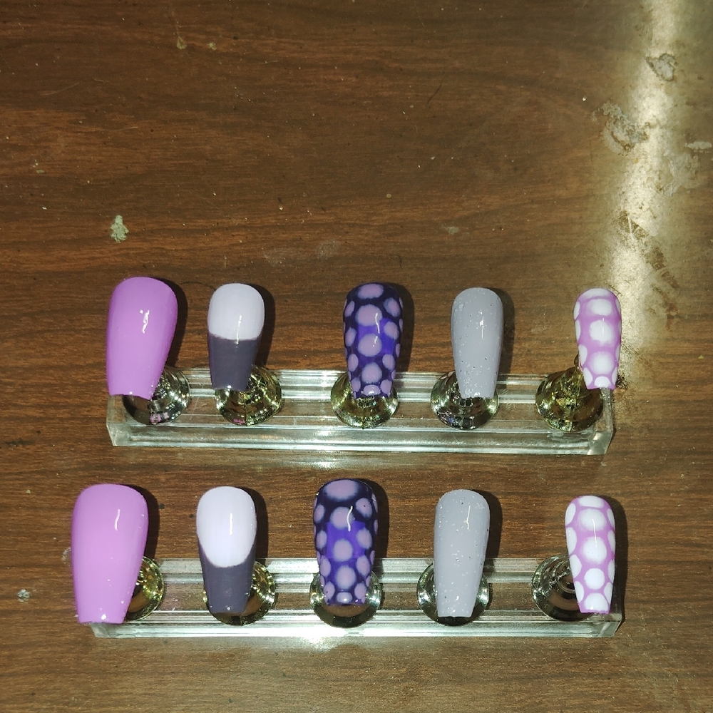 Handmade Purple Press Ons